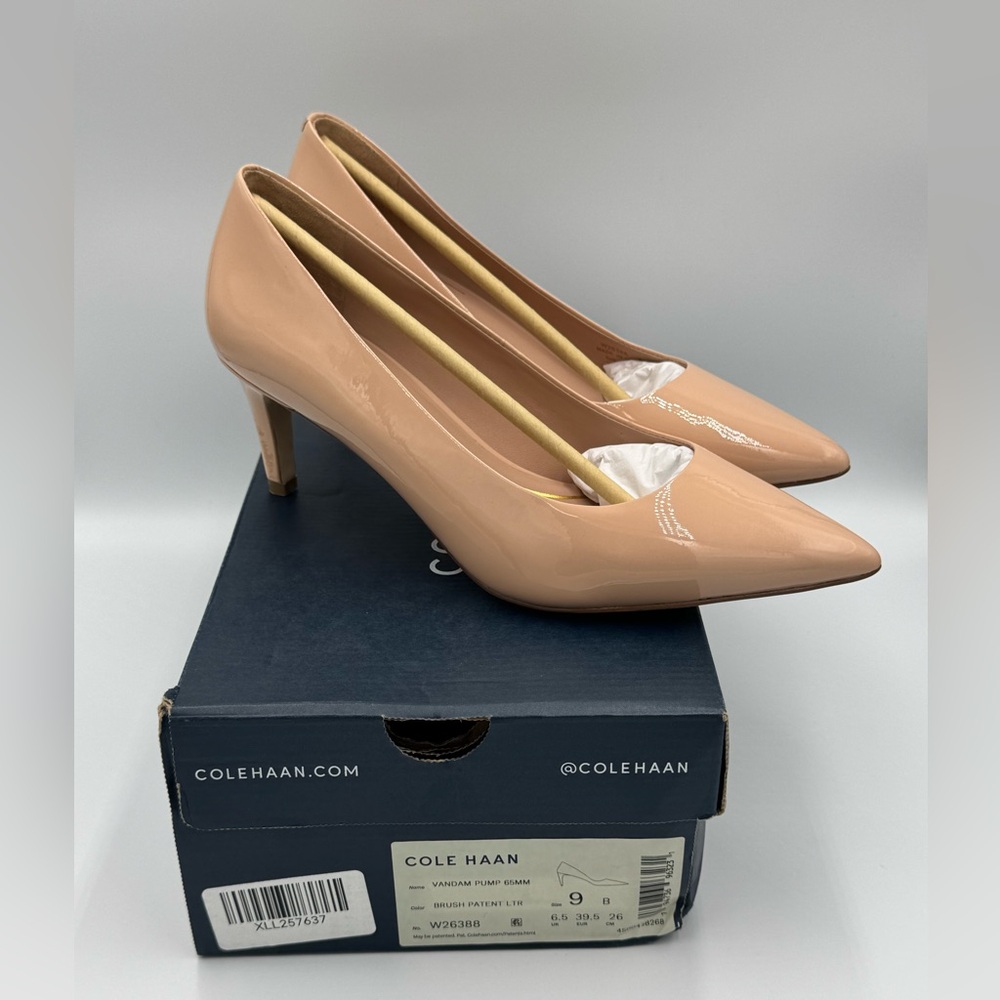 Cole Haan Women's Tan/Beige Patent Leather Heels Size 9 New in Box